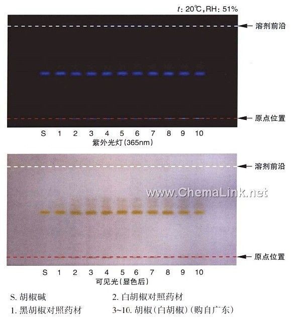 胡椒不同薄层板薄层色谱图的比较1