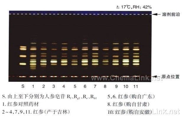 红参-不同薄层板薄层色谱图的比较(1)